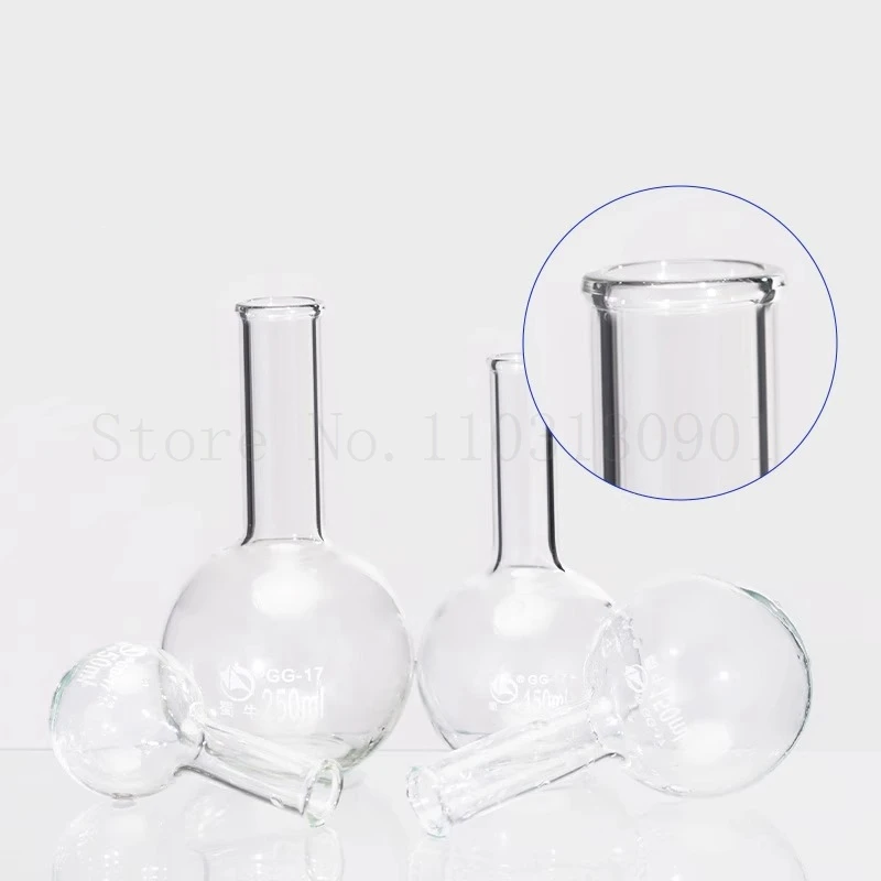 1pc Lab Glass 100ml-2000ml Flat Bottom Long Neck Flask for School Laboratory Experiment