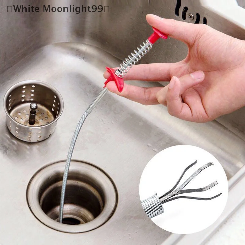 〔White〕60-300cm Flexible Grabber Claw Pick Up Reacher Bendable Hose Hair Drain Clog Remover Tool For Litter Sink Drain Toilet