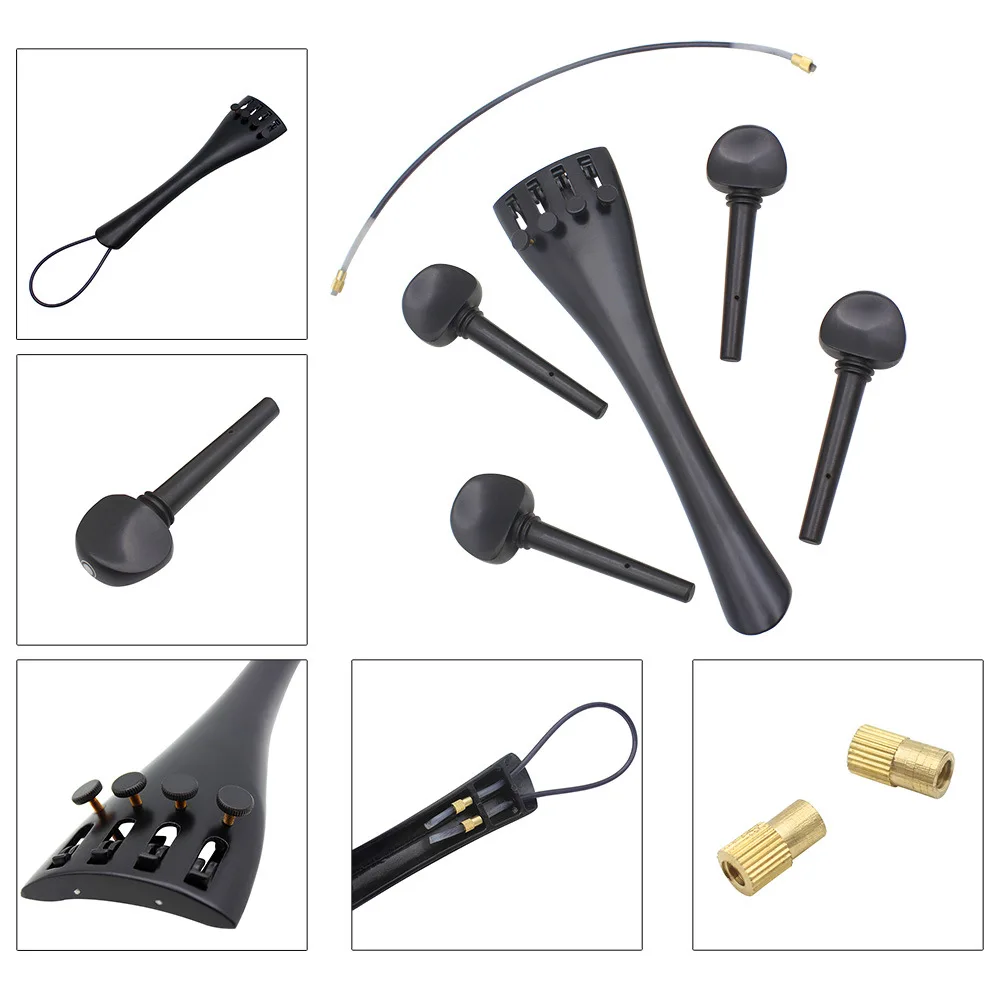 Cello Tailpiece suit Aluminum Alloy Tailpiece with Adjustable Tailgut for 3/4 4/4 Cello ebony accessories