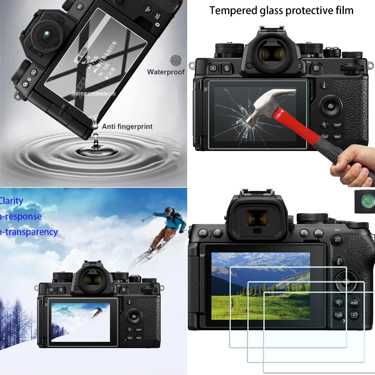 

For Nikon Z50II Z50 II Mark2 MarkII 9H Tempered Glass Camera Protector Easy Removal & Reuse