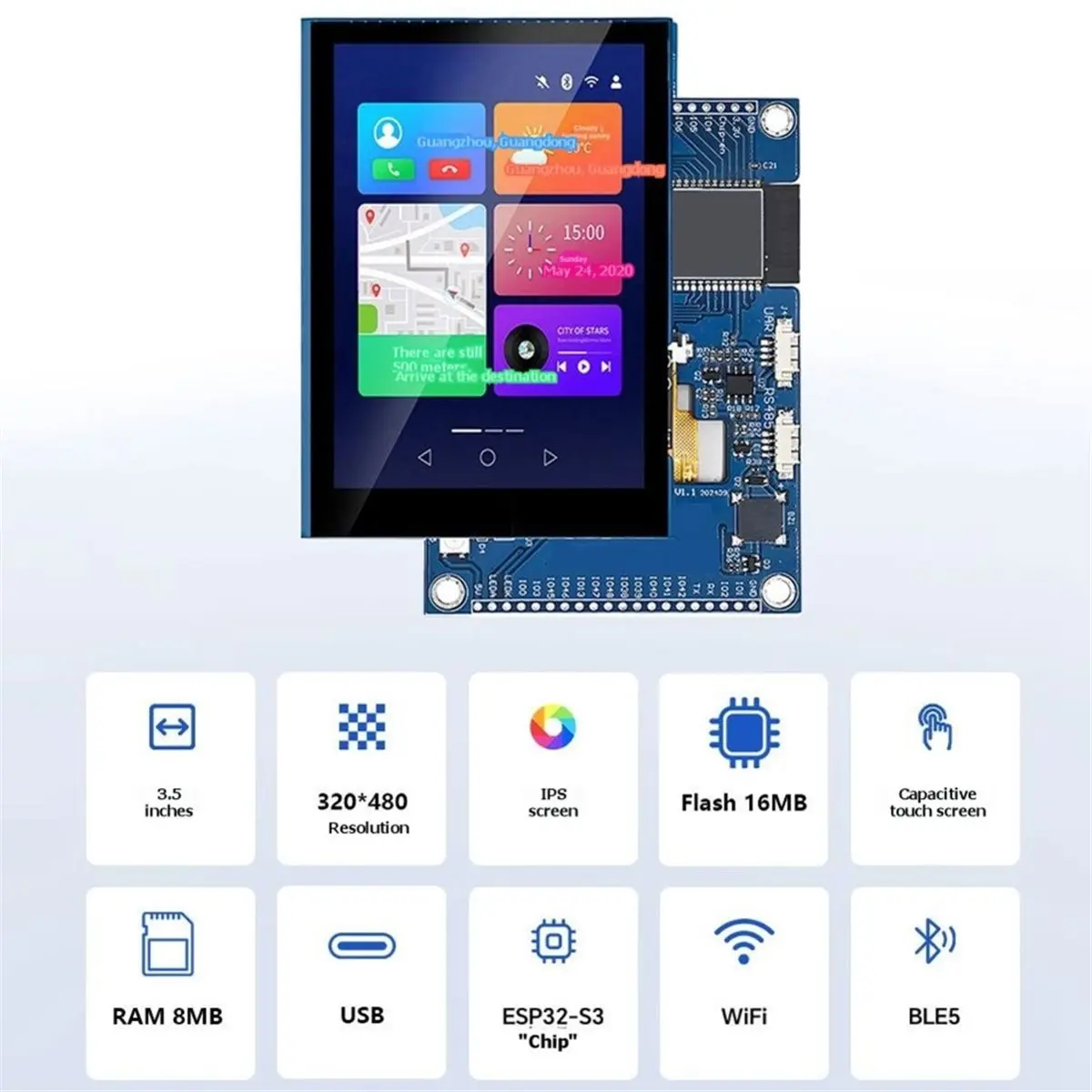 ac※▼●828-development-board-ips-capacitive-touch-display-screen-320x480-35-inch-display-wifi-ble5-16mb-flash-8mb-psram