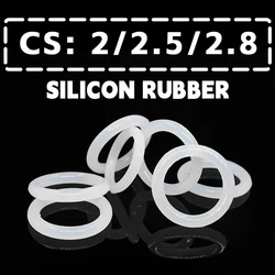 Thickness 2/2.5/2.8mm White VMQ O-ring cross section silicon rubber sealing gasket rubber washer wholesale in specifications