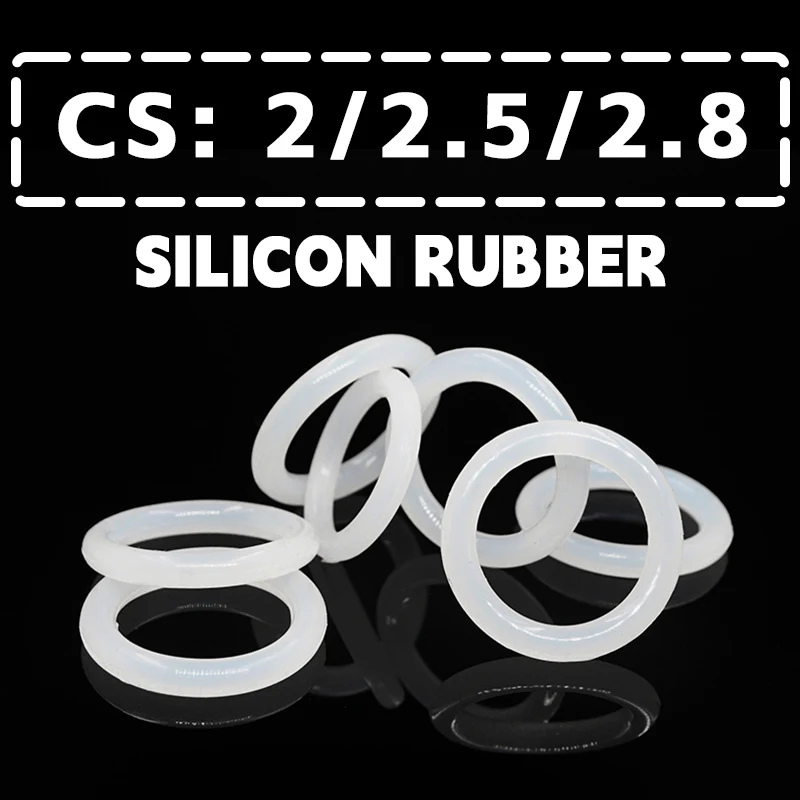 Thickness 2/2.5/2.8mm White VMQ O-ring cross section silicon rubber sealing gasket rubber washer wholesale in specifications