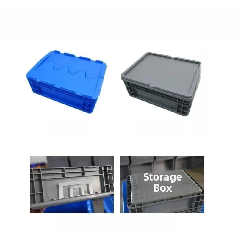 Large Rectangular Plastic Storage Box with Cover Turtle Breeding Box Warehouse Transportation Box Industrial Style Double Doo...