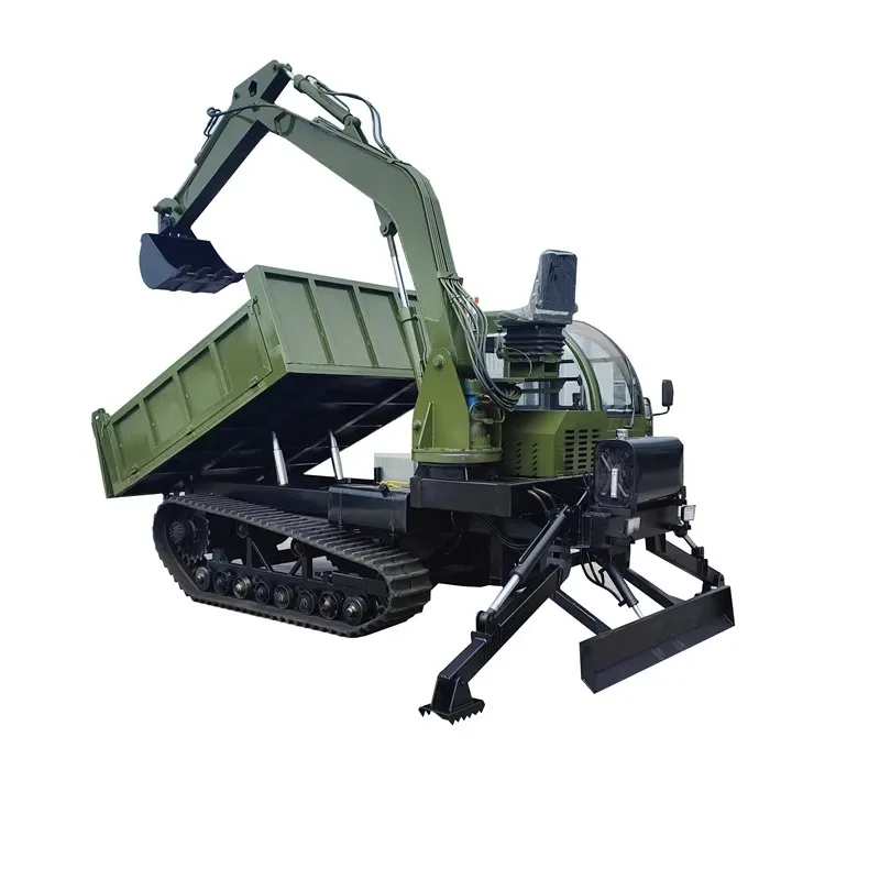 Trattore agricolo compatto mini dumper cingolato personalizzato per macchine forestali con escavatore