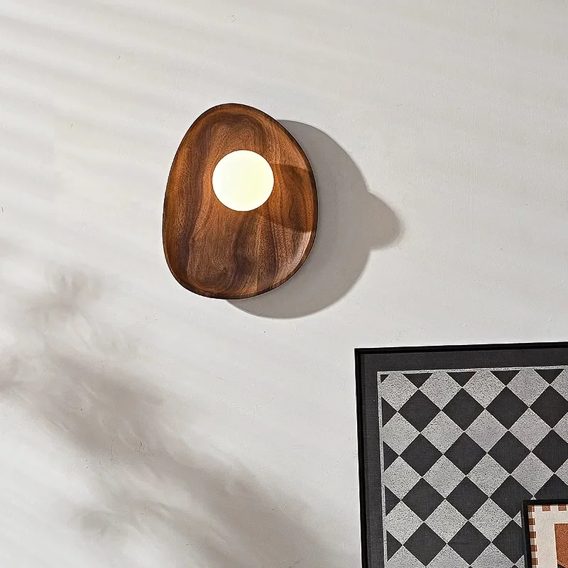 

Nordic Wall Light Bedroom Wasabi Japanese Style Simple Solid Wood Living Room Entrance Aisle Study Bedside Foyer Study