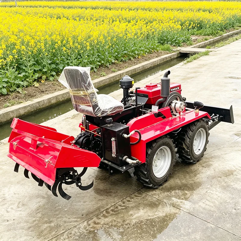 

Customized Energy Saving Four Wheel Tractor with Wheel Micro Tiller & Wheel Plowing Machine