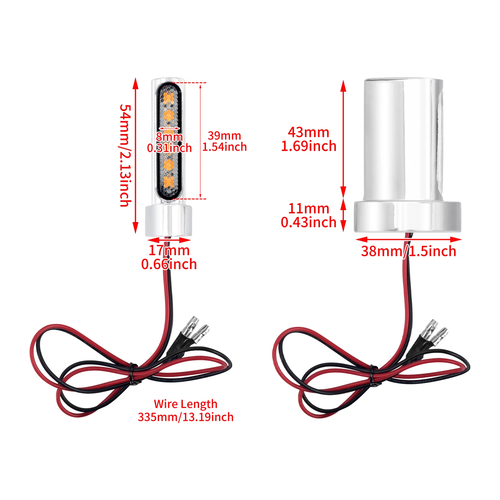 12V Motorcycle Rear 6 LED Turn Signal Light with E Mark Blinker Amber Indicators Lamp For Harley Sportster XL 1992-2022 Touring