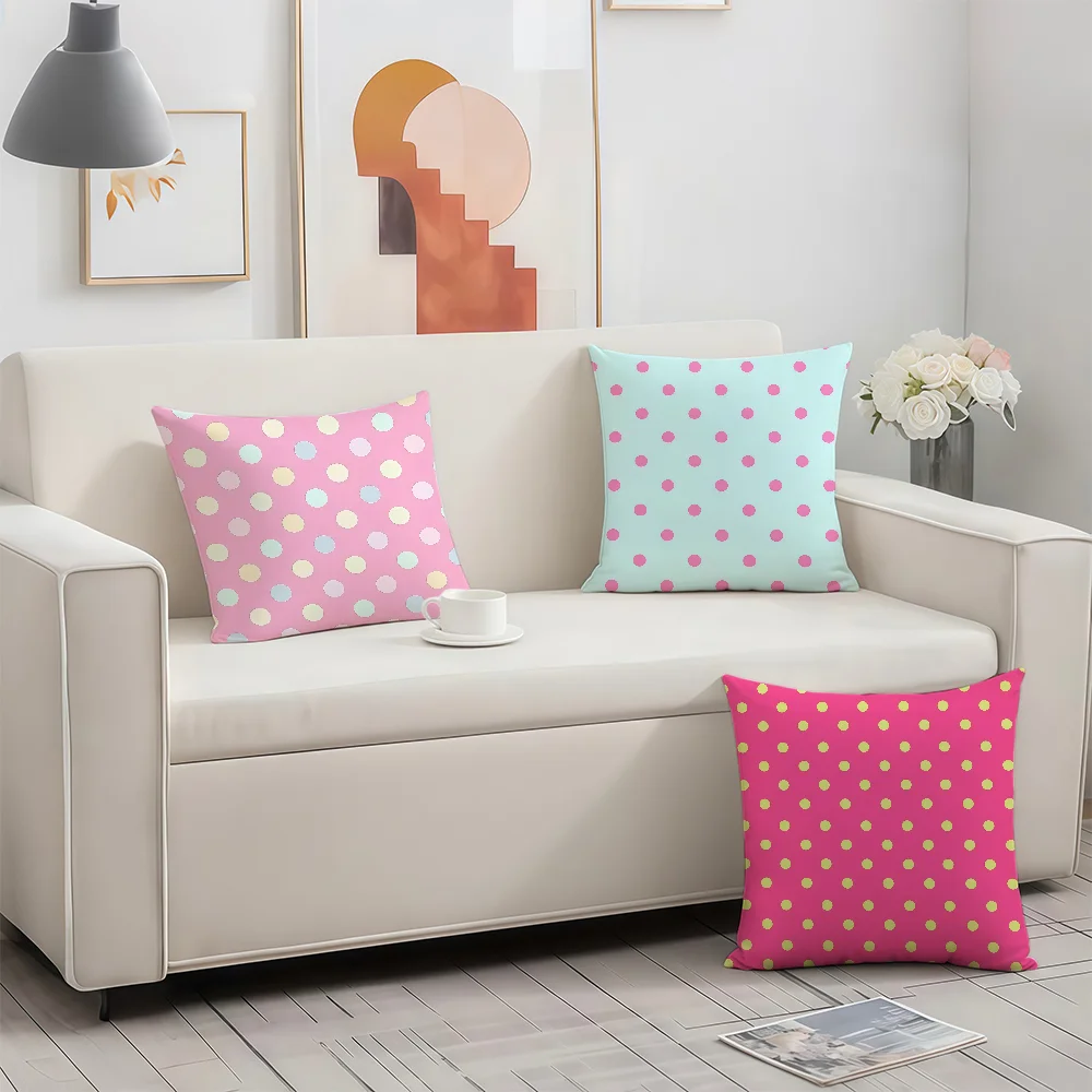 Glitter Polka Dot Serie cushion cover Birthday Anniversary Gifts Double Sided Printed Zipper Cushion Cover Soft Skin Bedding