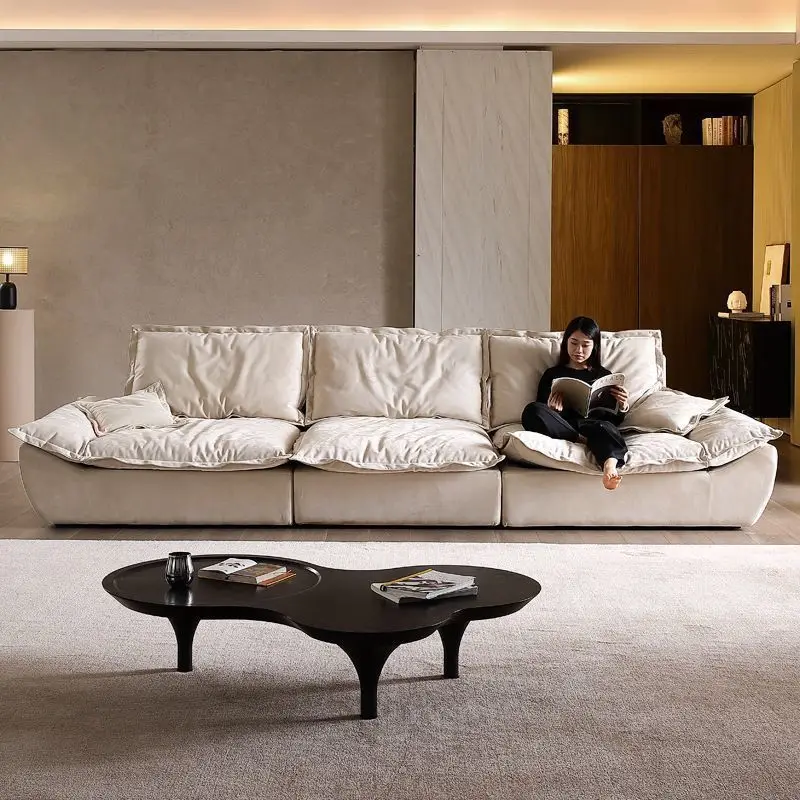Sailing sofa ultra-wide sitting depth adjustable backrest living room small apartment matte fabric sofa