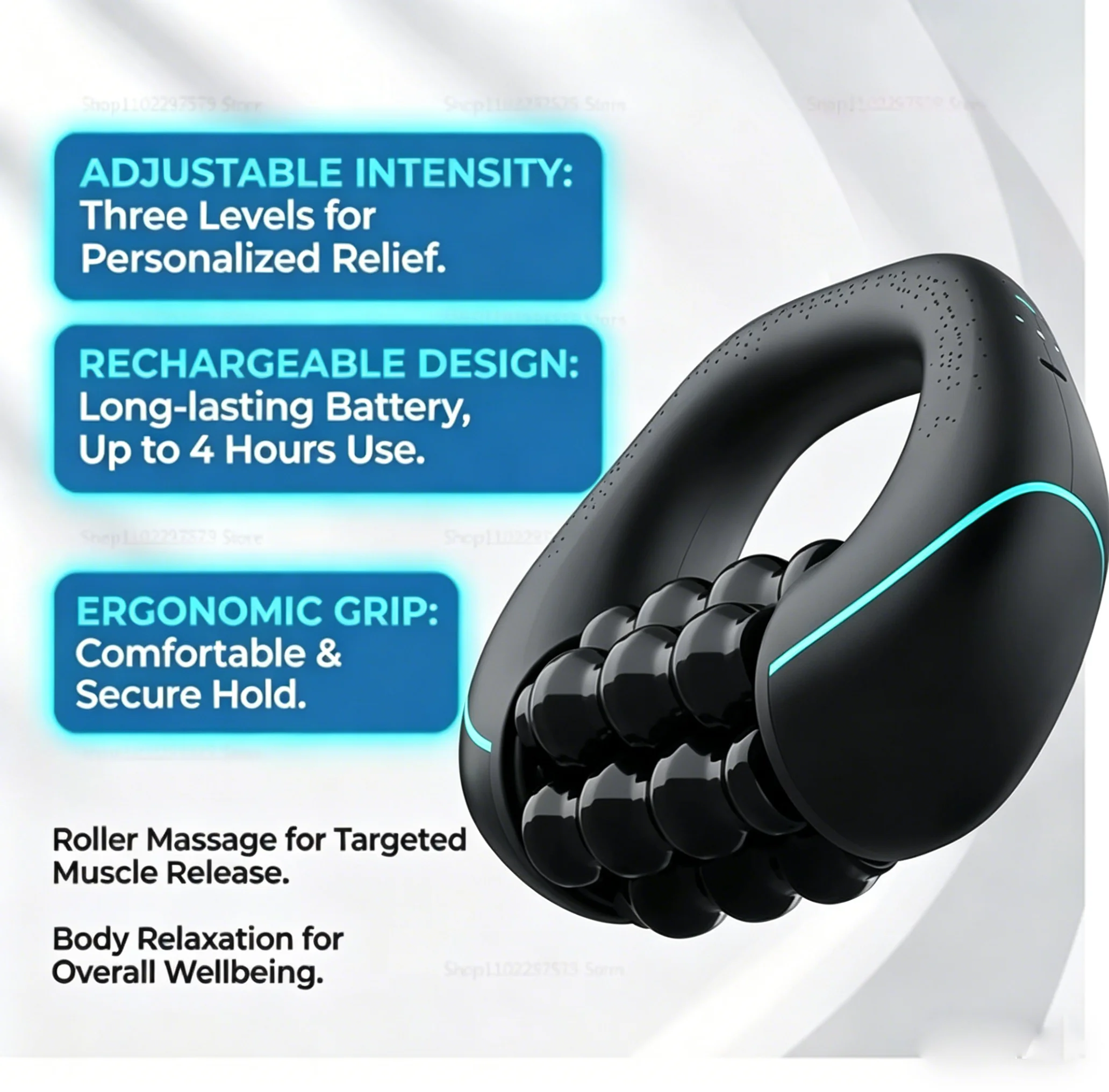 

Electric handheld rolling massage for whole body muscle relaxation, roller fascia massager, silicone roller