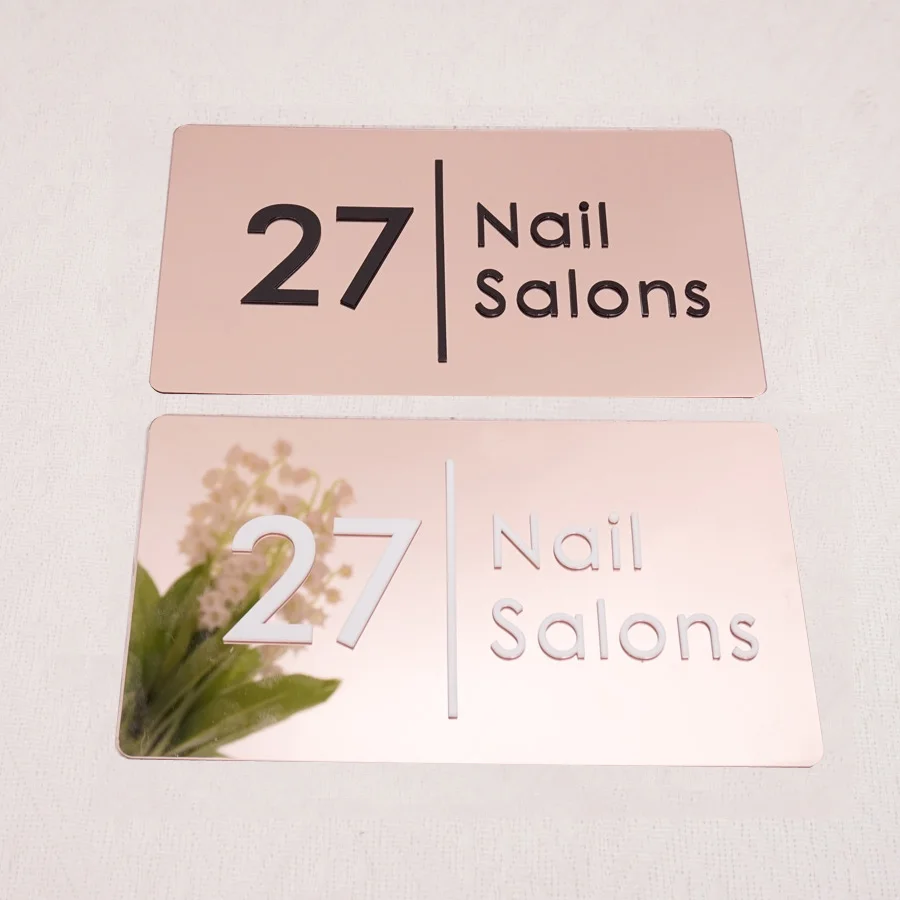 Personalized Modern Acrylic Shop Plaque Company Signboard Store Door Plate Sticker Beauty Salon Office Shop Home SPA Decor