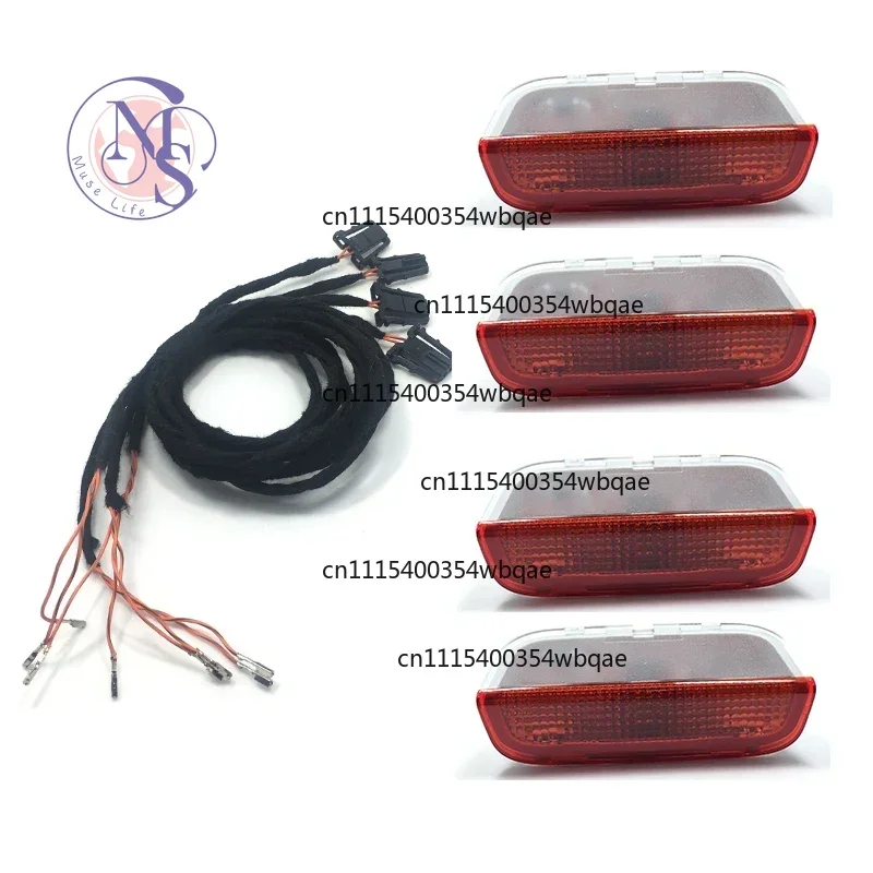 ZOCI-FOR-4Pcs Interior Door Warning Lamp with Wiring Cable 3AD947411, Replacement Parts