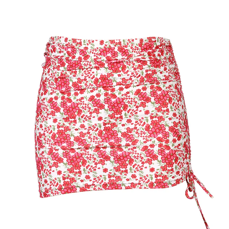 

ZRTAK 2026 Skirt Cover Up Sexy Swimsuit Women Bathing Suit Pleated Print Beachwear One Size Bikinis Cover Up