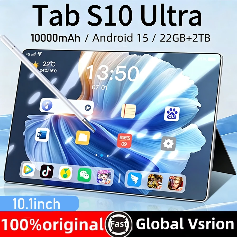 2026 Tablet HOT Sale Tab S10 Ultra Original New Global Version PC Snapdragon 10.1inch HD Screen 10000mAh 5G Dual Card WiFi