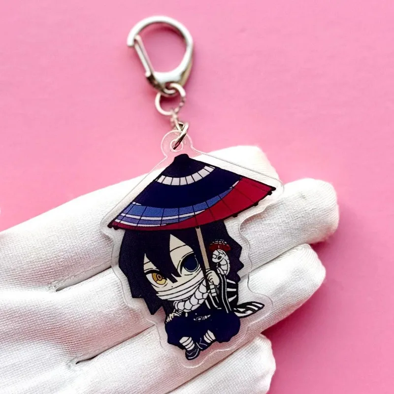 Keychain for Demon Slayer Giyu Nezuko Muichiro Shinobu Cute Acrylic Charm Anime Cartoon DIY  Collection Toy Gifts for Friends view 4