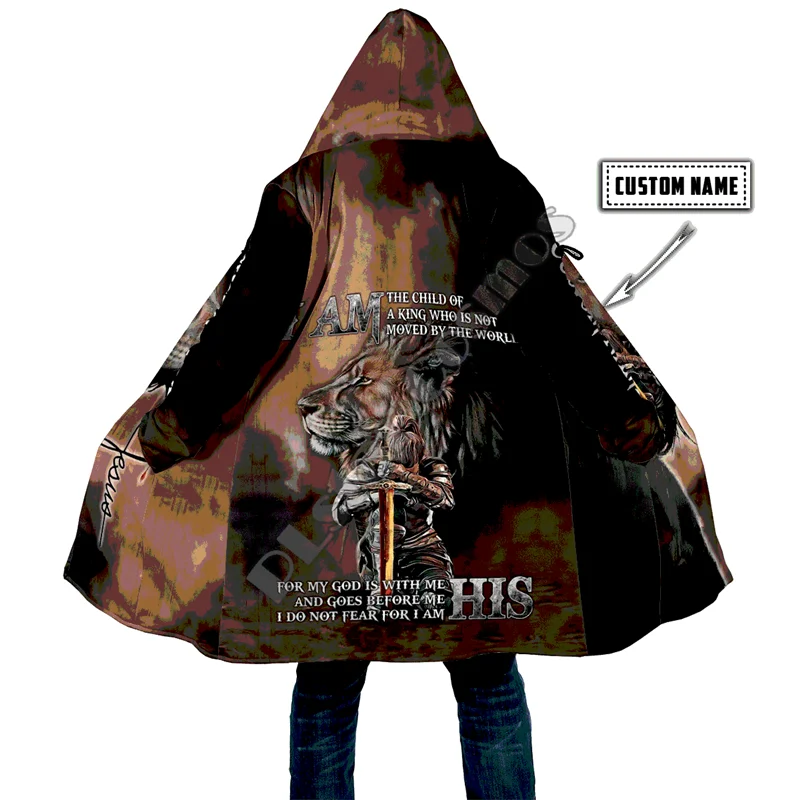 

Easter Day Christian Jesus Custom Name 3D Print Fashion Winter Men/Women Hooded Cloaks Fleece Wind Breaker Casual Warm Overcoat