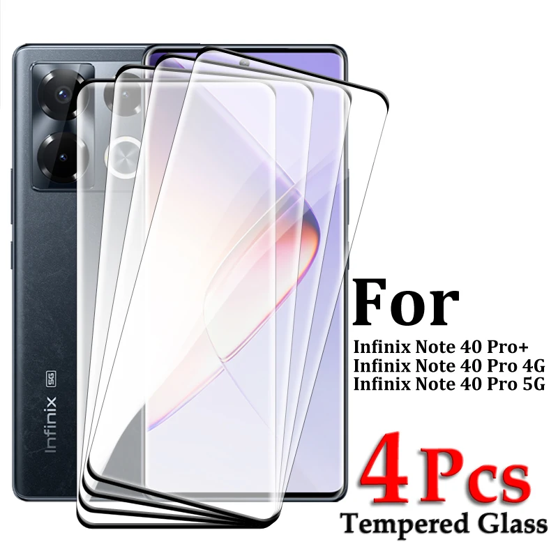 

2/3/4PCS For Infinix Note 40 Pro+ Tempered Glass For Infinix Note 40 Pro Plus Screen Protector 3D Curved Full Cover Glass