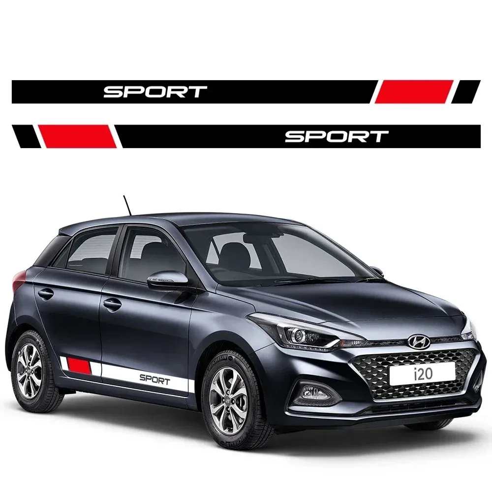 

2PCS Car Door Side Sticker Decor Decal Car Sticker Custome For Hyundai i20 WRC N Line 2009 2010 2011 2012 2017 2018 2022 2024