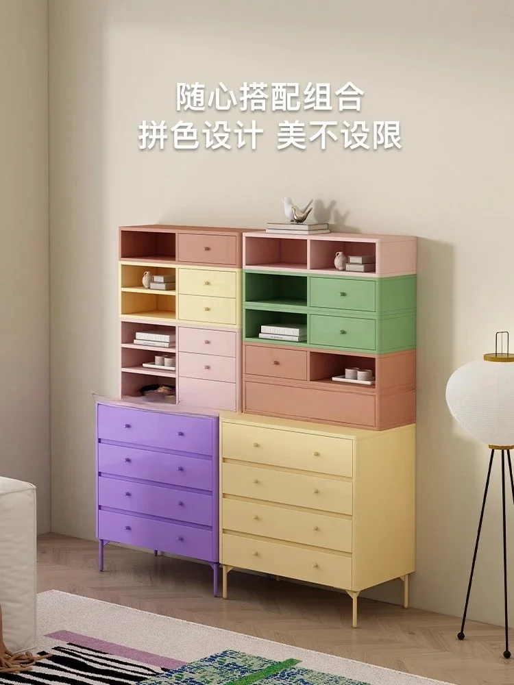Solid wood paint locker dopamine color