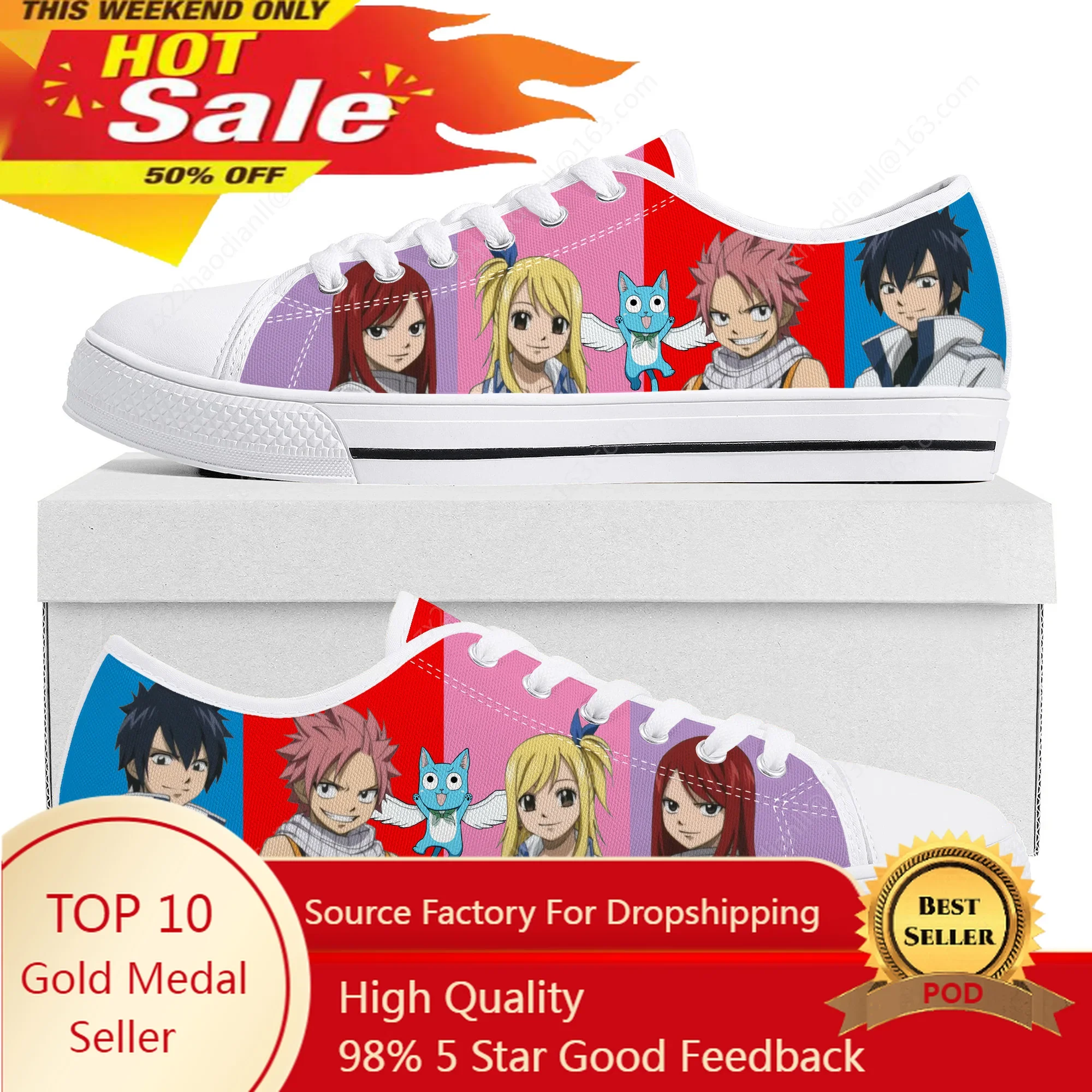 

Fairy Tail Natsu Dragneel Low Top Sneakers Mens Womens Teenager Canvas High Quality Sneaker Casual Couple Shoes Custom Shoe