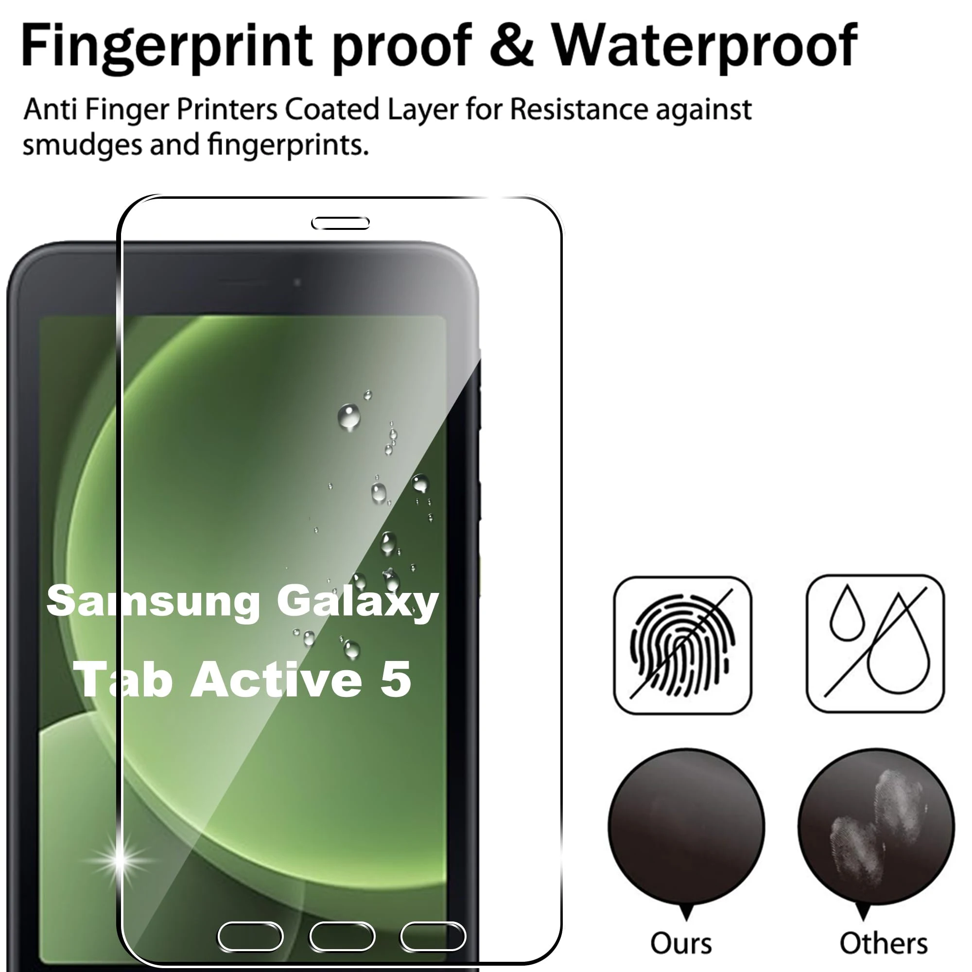 Protetor de tela para Samsung Galaxy Tab Active 5 (8 polegadas) 2024 Filme de vidro temperado HD 9H Dureza Resistente a arranhões Bolha livre