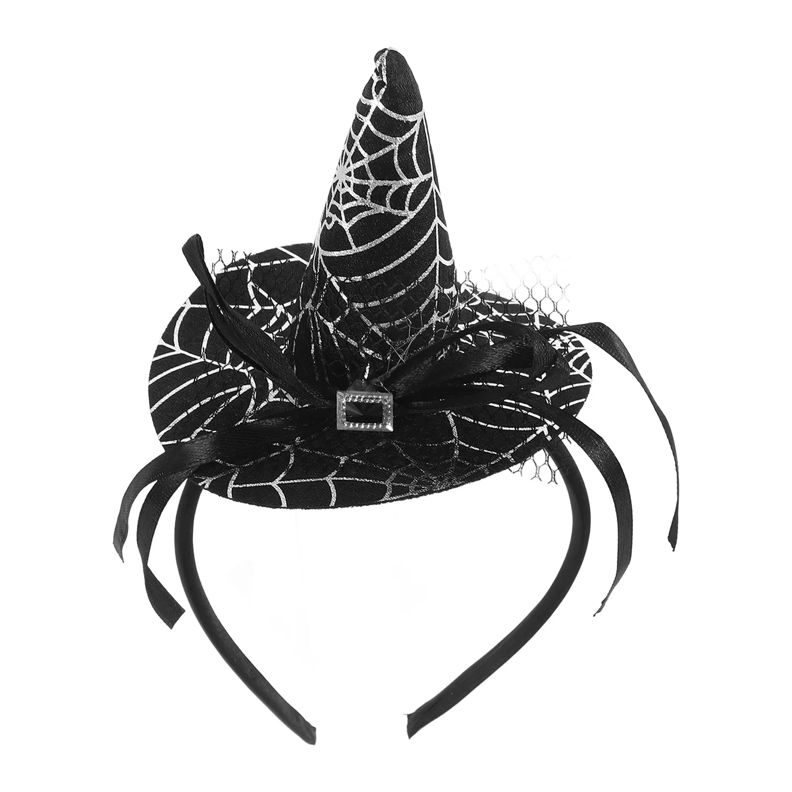 

Witch Hat Headband Web Design Halloween Hair Accessory For Kids Girls Party Costume Masquerade Bat Wing