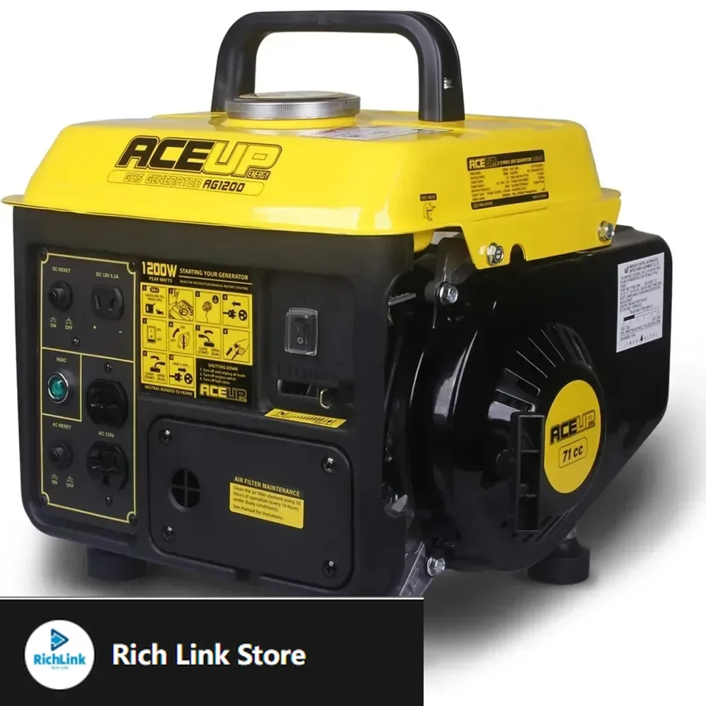 

HOT 1,200W Gas-Powered Generator, Portable Generator Camping Ultralight, EPA & CARB Compliant