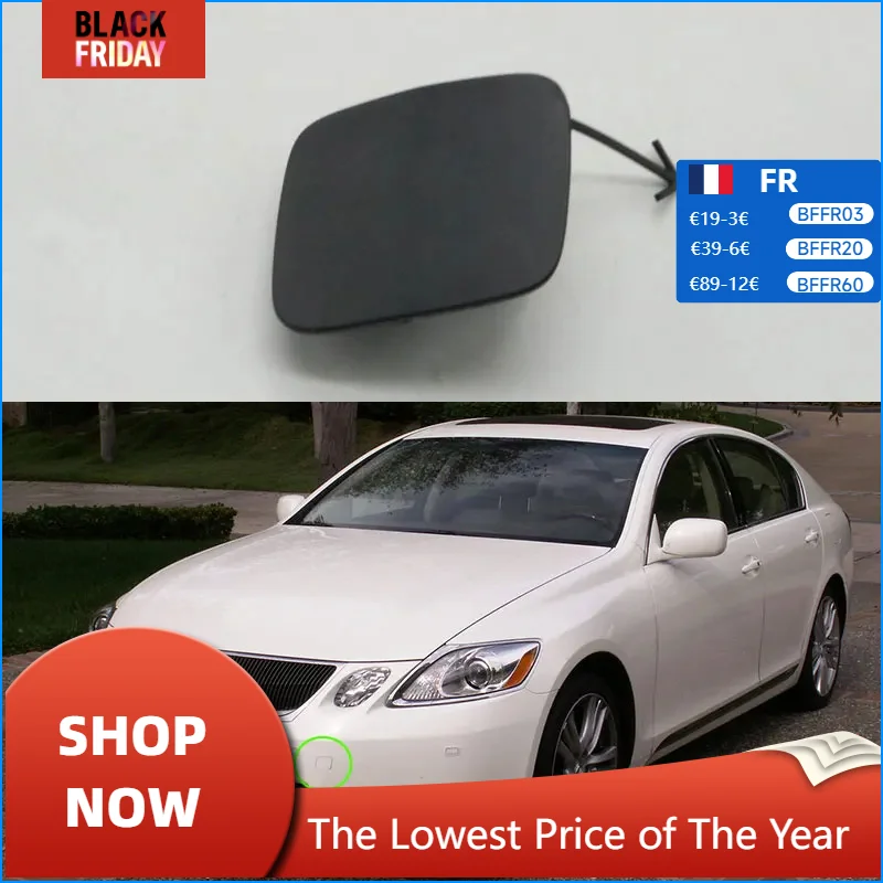 Car Front Bumper Tow Hook Cover Trailer Towing Eye Cap Lid For Lexus GS GS300 GS350 GS430 GS460 GS450H 2005 2006 2007 Unpainted