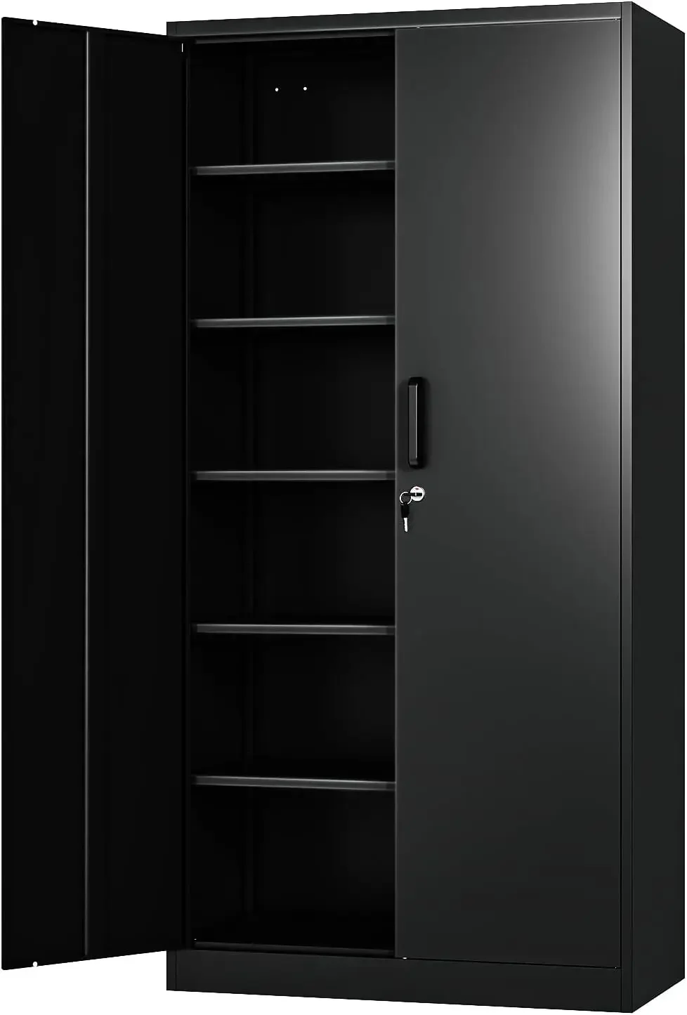 Metal Garage Storage Cabinet,with 2 Doors and 5 Adjustable Shelves,Steel Utility Tool Cabinet ,Lockable File Cabinet