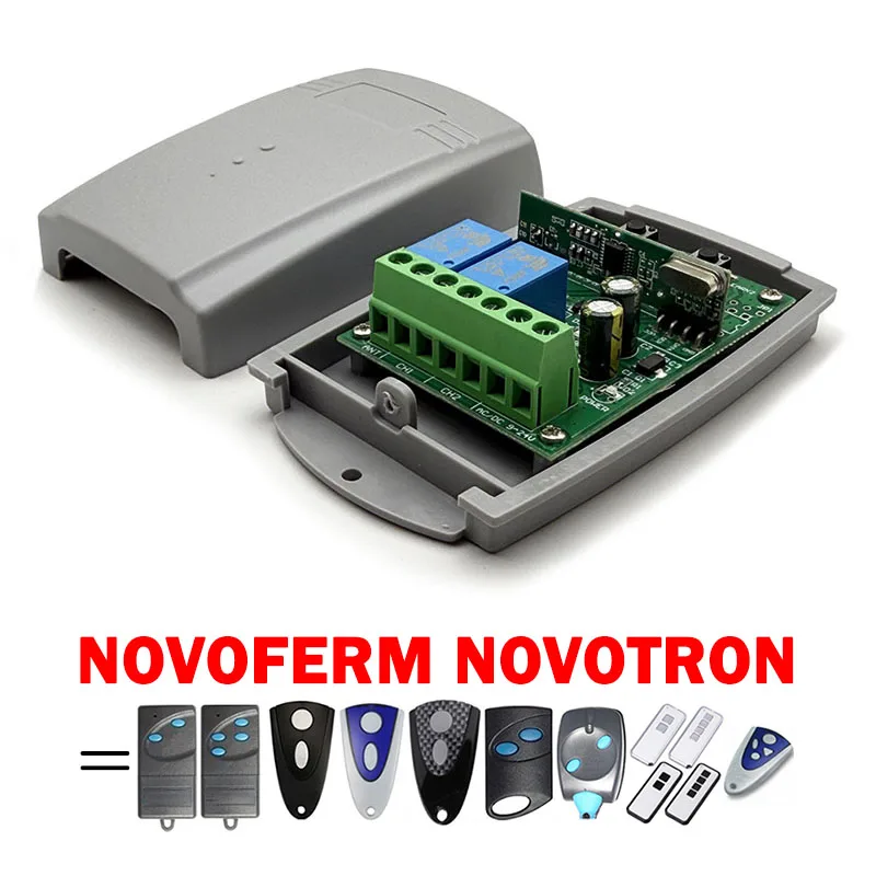 

NOVOFERM 522 504 524 NOVOTRON 512 MIX 43-2 502 MAX43-2 MTR43-2 MCHS43-2 Garage Door Remote Control Receiver 12V-24V 433.92MHz