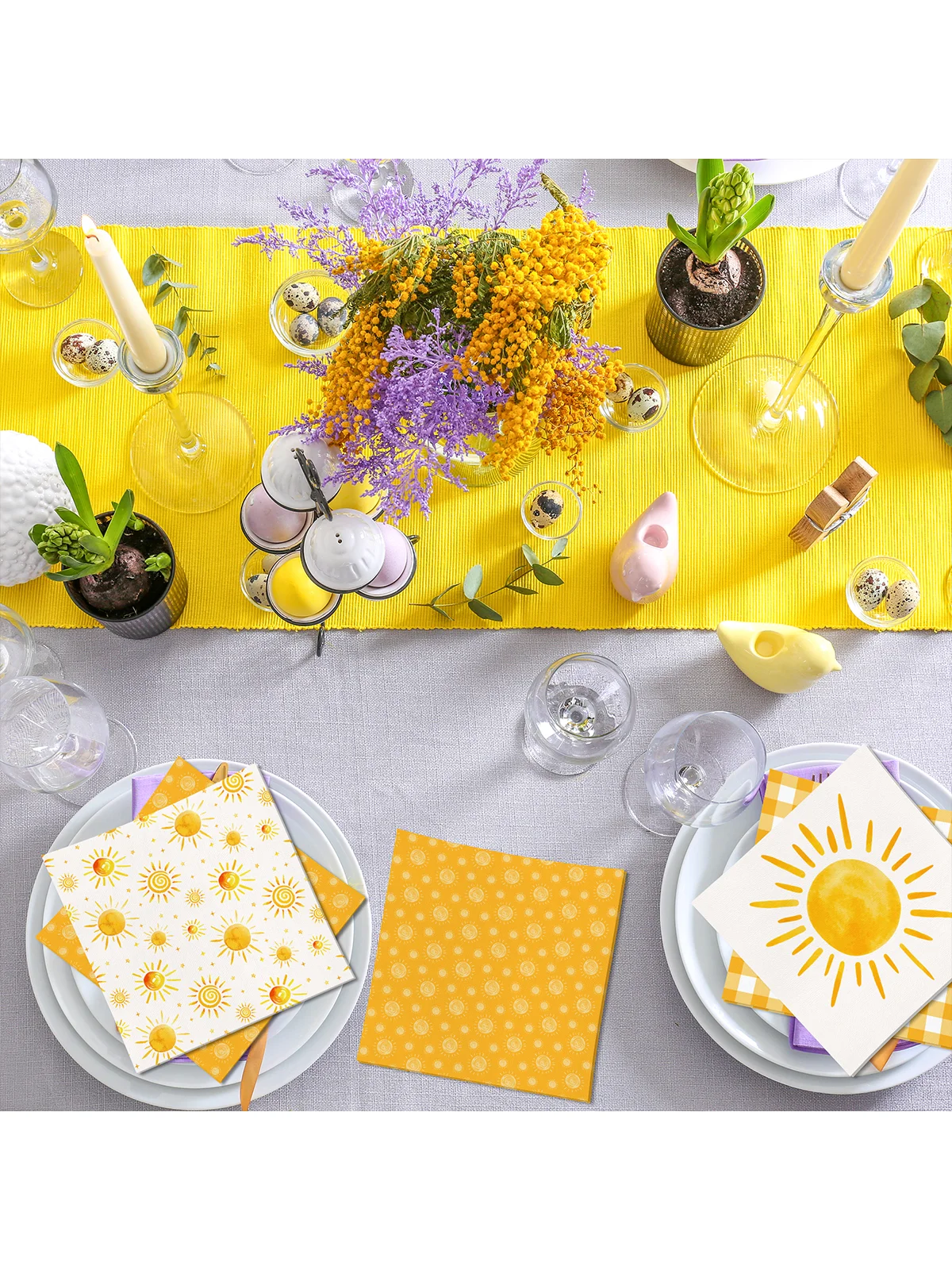 20/40/60 Stück Servietten mit Sonnenmotiv für Geburtstagsdekoration, Papier-Tischdekoration für Hochzeitsdekoration, Babyparty-Partyzubehör – Detail 3