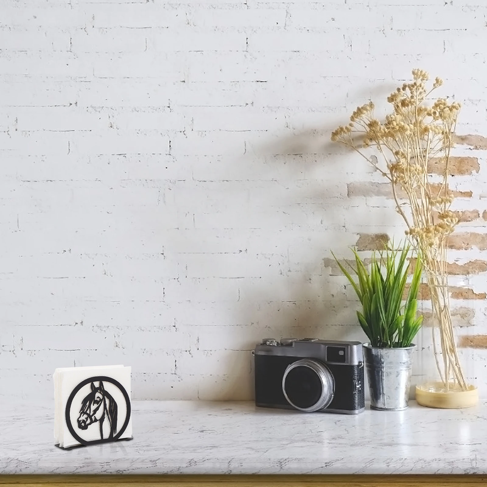 

Iron Horse Paper Towel Holder Vintage Tissue Stand Napkin Rack Animal Design Kitchen Hotel Accessories Stylish Practical Gifts