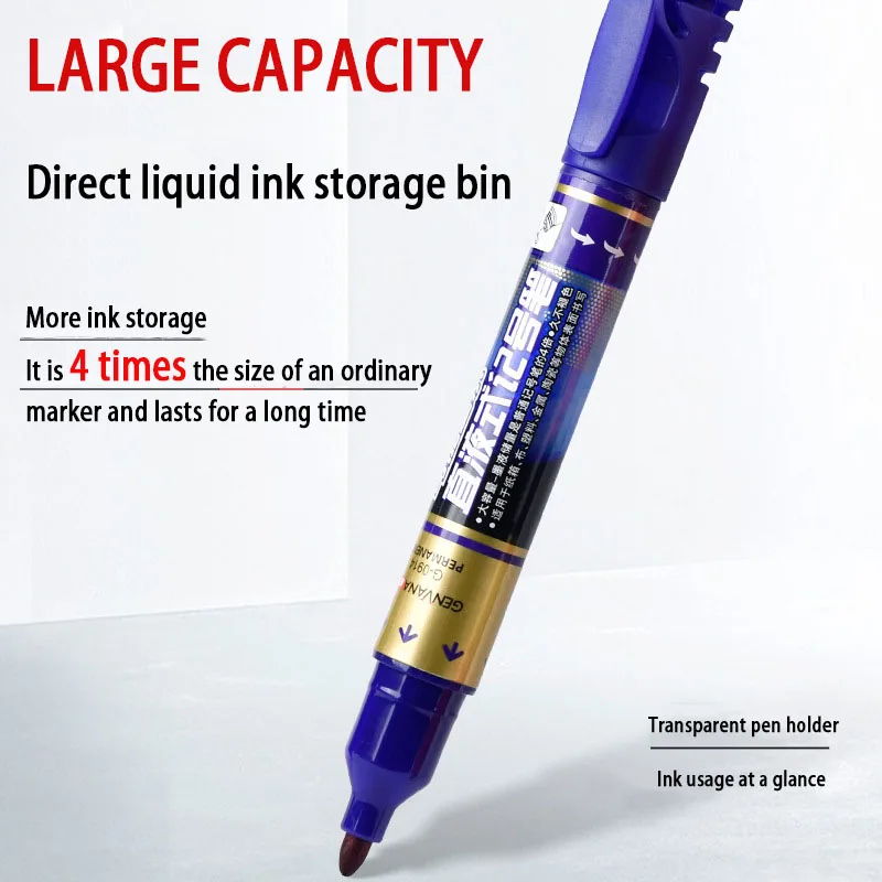 Press Marker Pen Large Capacity Ink-Adding Big Head Pen Oil Pen Thick Head Pen Express Special Pen Office Supplies