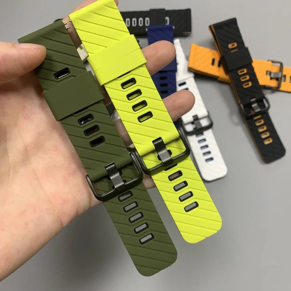 22 مللي متر سيليكون حزام لساعة هواوي GT6 GT 6 5 4 Pro/AMAZFIT BIP 6 5/Garmin Forerunner 570 Venu 4 الفرقة استبدال سوار رياضي