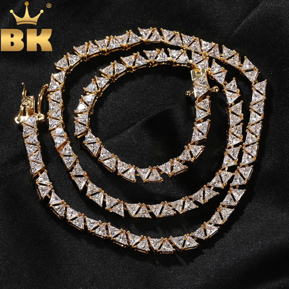 

TBTK 5mm Triangle Tennis Chain Iced Out 5A+ Cubic Zircon Luxury Choker Necklace Men Women Gift Hiphop Jewelry