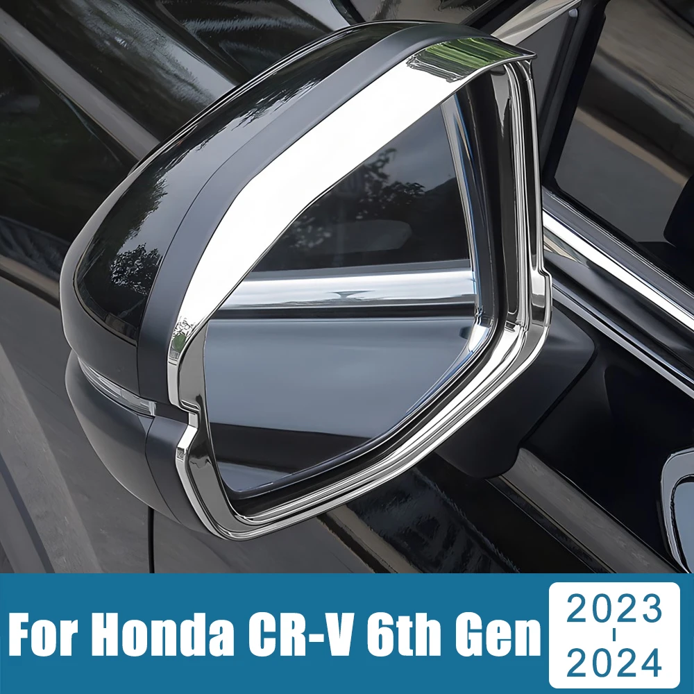 

For Honda CR-V 2023 2024 2025 CRV 6th Gen Hybrid ABS Car Rearview Mirror Eyebrow Shield Cover Frame Trim Stickers Accessories