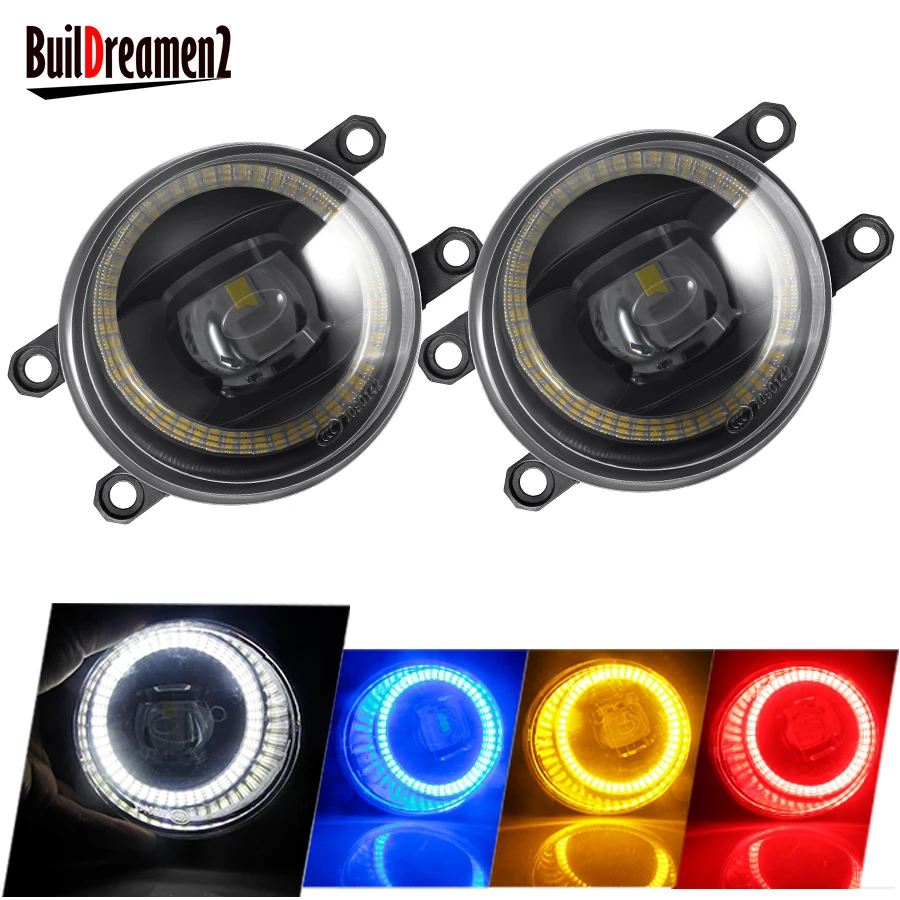 2 X Car Angel Eye Fog Light Assembly LED Lens Fog Daytime Lamp DRL For Suzuki Kizashi Peugeot 107 Subaru Dex Trezia Citroen C1