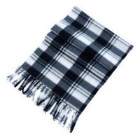 Double-sided Scarf Plaid Print Tassel Winter Scarf for Unisex Thick Warm Soft Double-sided Plush Long Wide Neck for Men