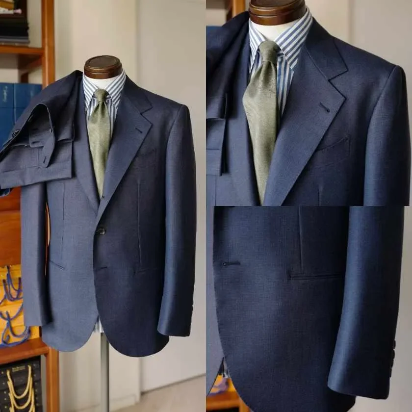 Vintage Wedding Tuxedos Single Breasted Plus Size Men Suit Classic Notched Lapel Jacket Pants Groom Evening Blazers Customized