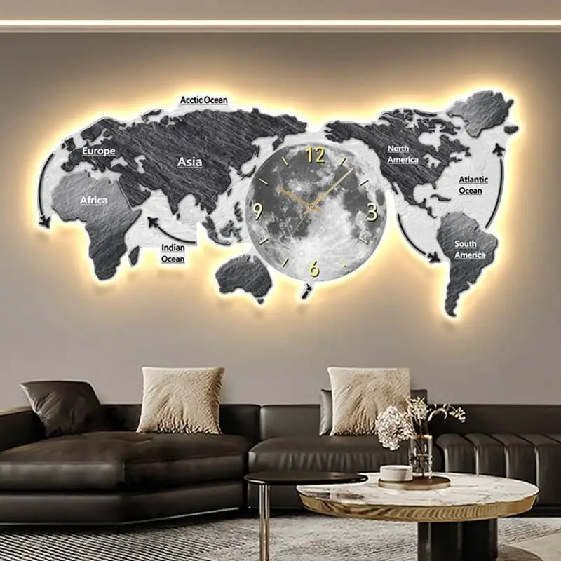 World Map Glowing Wall Clock L - огляд і ціна Luxury Watch Wall Clock