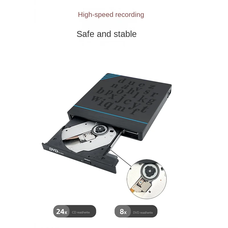 

A31R-Black CD Driver Player Burner Rewriter With SD Card Reader And USB Ports For Desktop Laptop