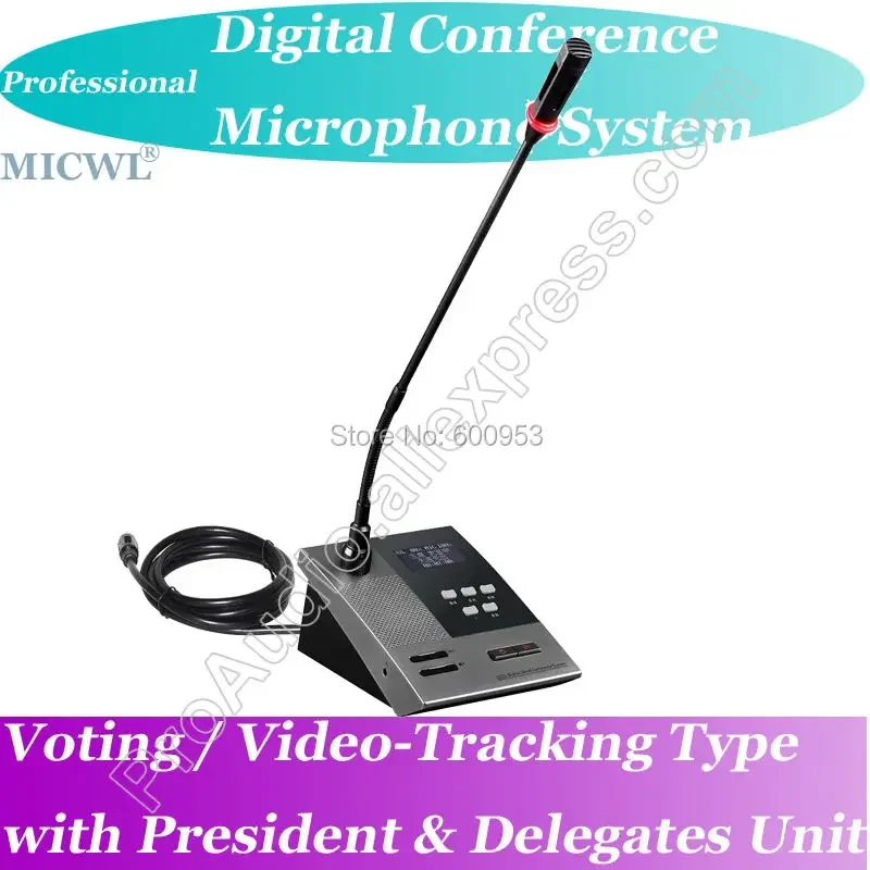 Top-Ranking Pro Voting Video-tracking Teleconference Digital Meeting Microphone System President and Delegate