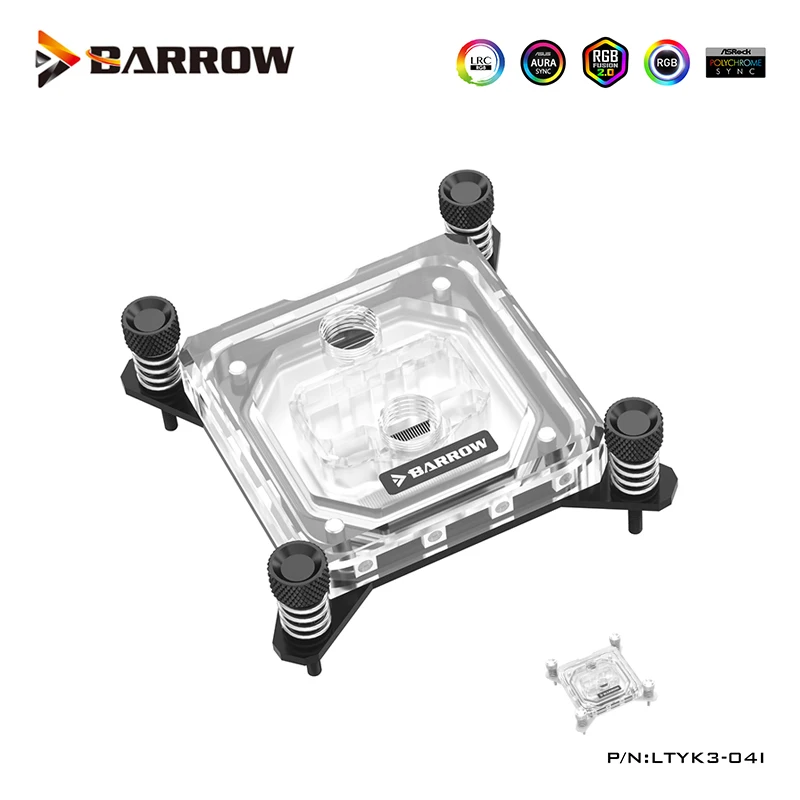 Barrow CPU Water Cooling Block For INTEL Socket LGA115X,1200,1700,X99,X299 ARGB Cooler+5V 3pin,White Black ,LTYK3-04I