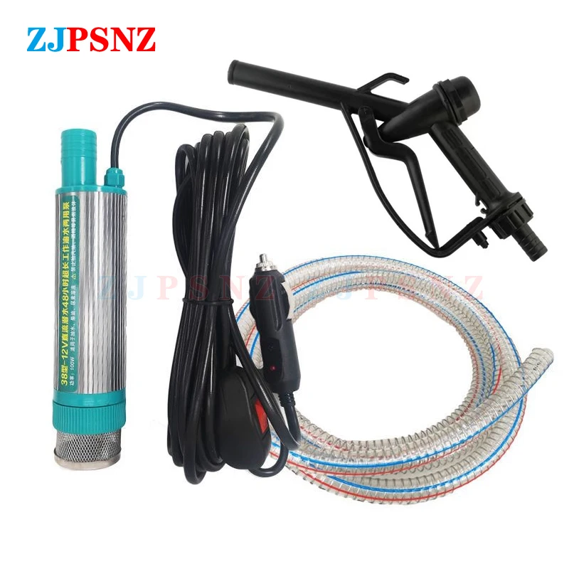 Elektryczna pompa samochodowa 38mm przenośna Mini do pompowania oleju napędowego pompa do przenoszenia wody Camping wędkarstwo pompa głębinowa 30L/min 12V 24V