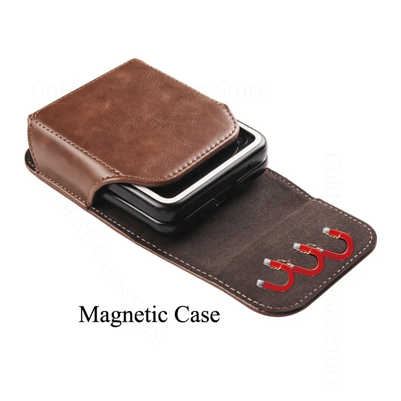 

Shell For ZTE nubia Flip 3 5G Case Leather Phone Pouch For ZTE Nubia Flip2 Belt Loop Waist Bag Cover nubia Flip3 2 Magnetic Capa