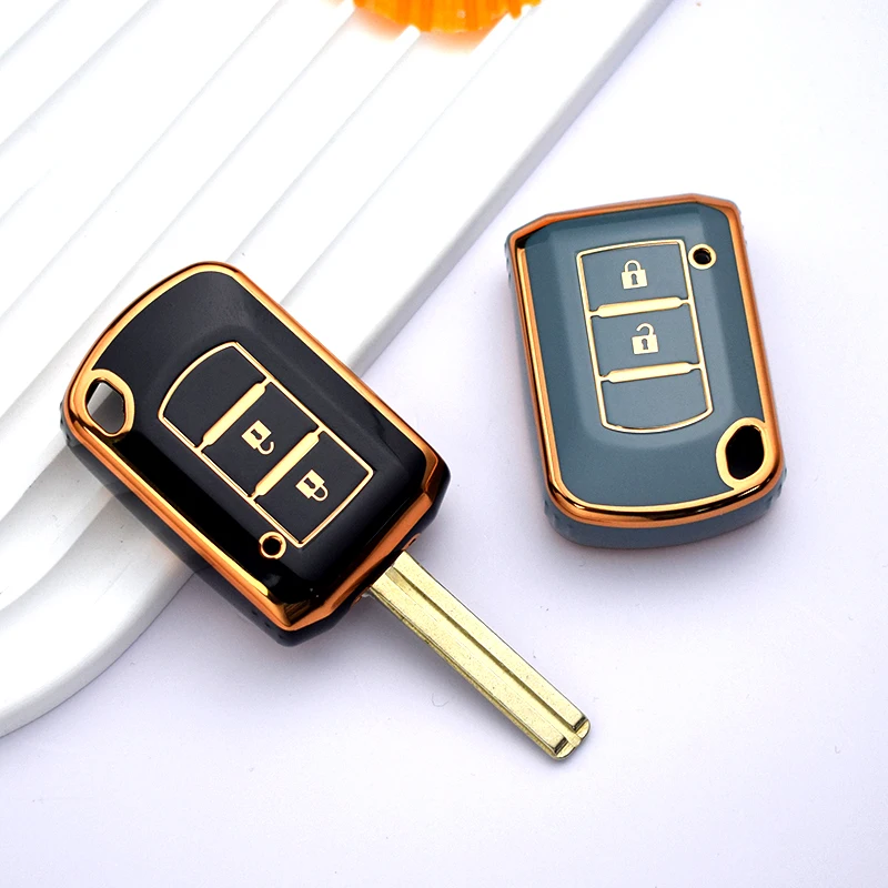 2 Button Shell Fob Keychain Protector For Mitsubishi ASX ASH Outlander Lancer EX Galant Pajero L200 TPU Car Key Cover Case