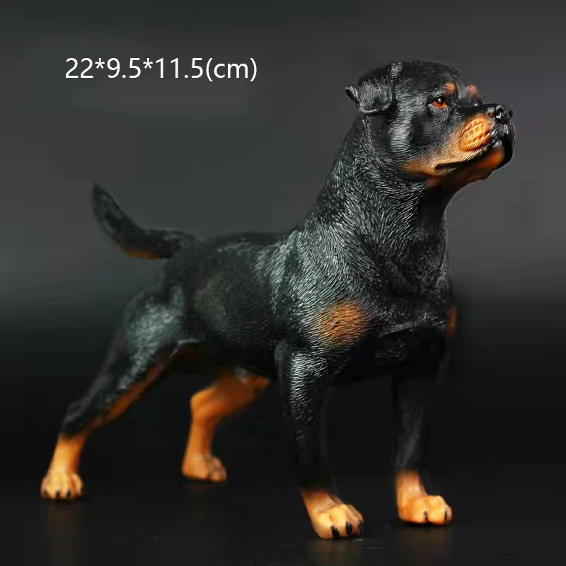 22cm Realistic Wild Animal Rottweiler Pet Dogs Figurines ABS Action Figures Models Collections Educational Toy for Children