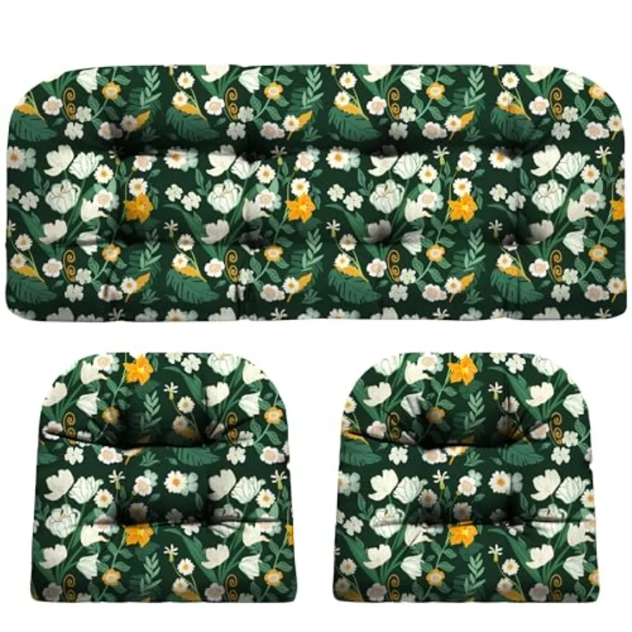 

Wicker Chair Cushions Waterproof Outdoor Loveseat Cushions for Patio Furniture Tufted Wicker Furniture Cushions 1 Loveseat and