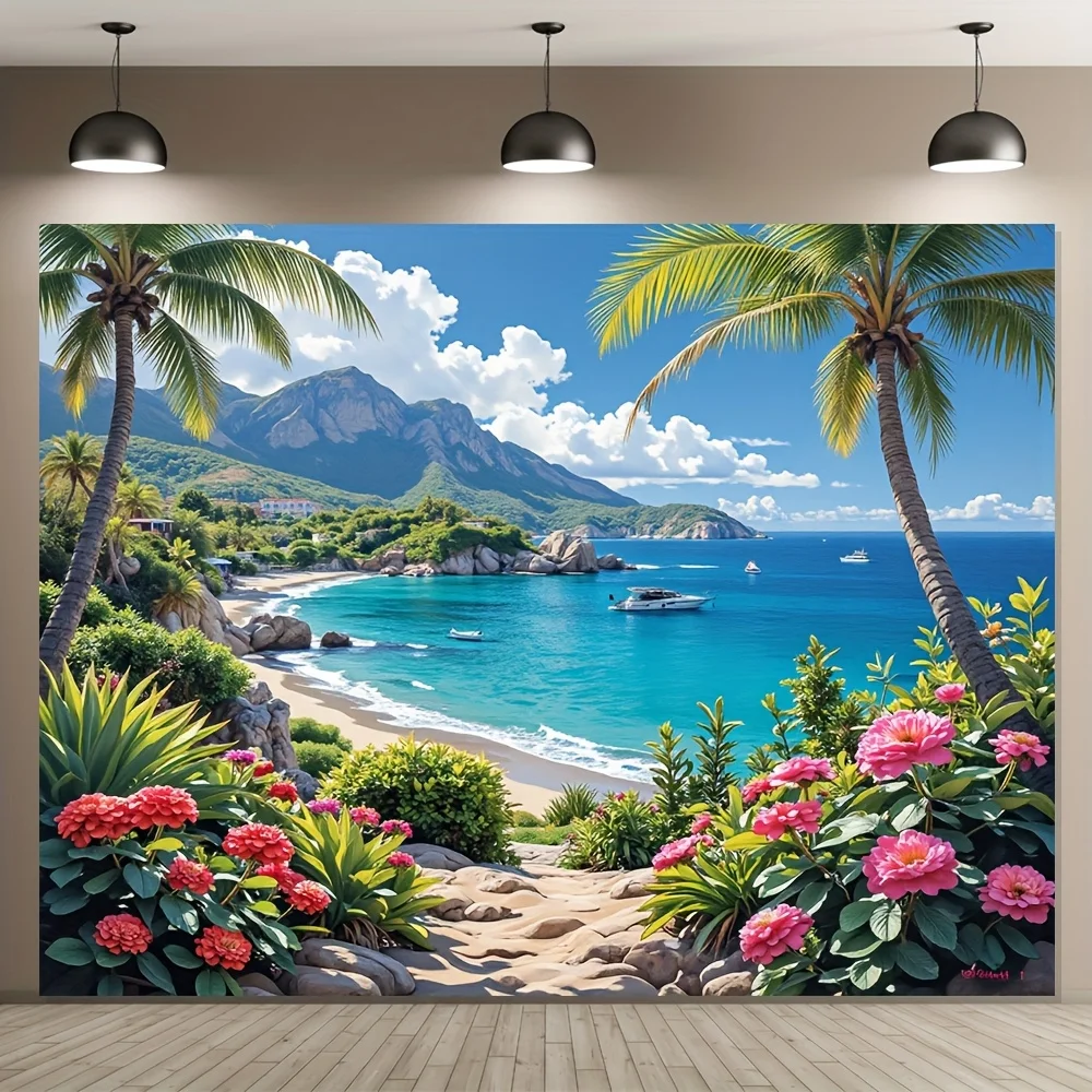 Wandteppich mit Küstenlandschaftsdruck von VIKAMA, langlebiger Wandbehang, ideal für Schlafzimmer-Kopfteile und Wohnzimmer-Heimdekoration